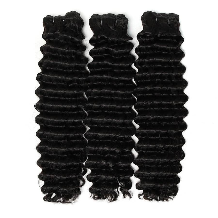 Deep Wave Virgin Hair Bundle Deal – 3 Bundles (Soft & Full Look)