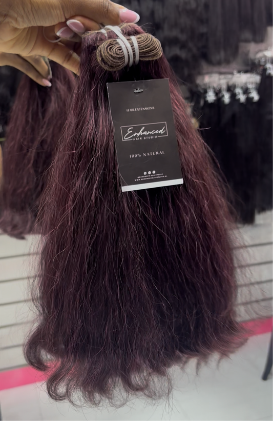 Burgundy straight RAW bundles