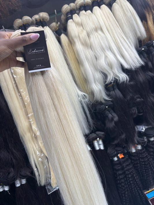 Platinum blonde straight RAW bundles