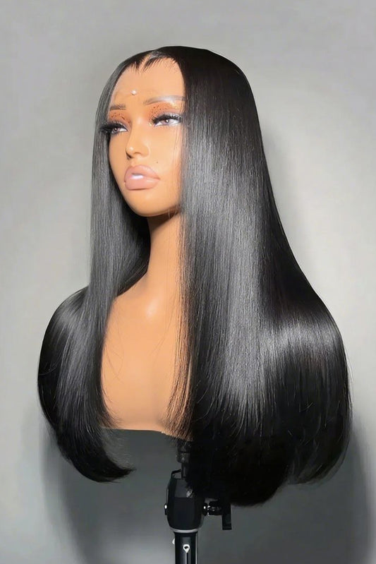 Jet black wig