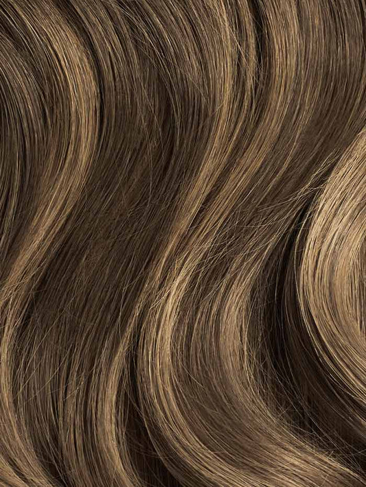 Seamless Ash Brown Balayage Clip-Ins (150g) - Curly