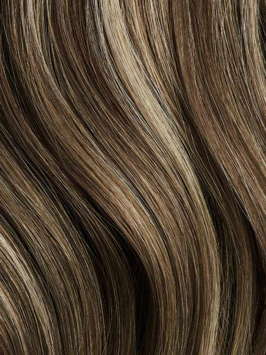 Seamless Ash Brown Highlights Clip-Ins (150g) - Curly