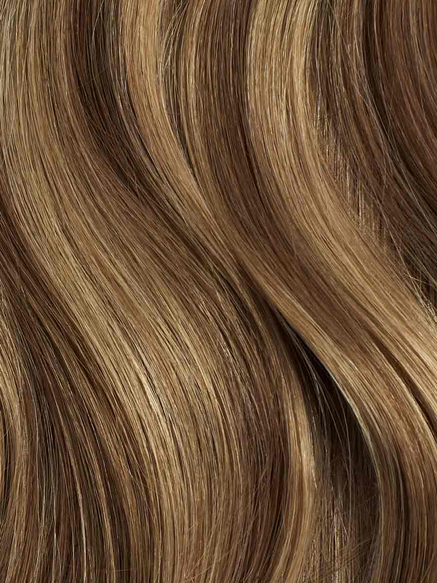 Seamless Chestnut Brown Highlights Clip-Ins (150g) - Curly