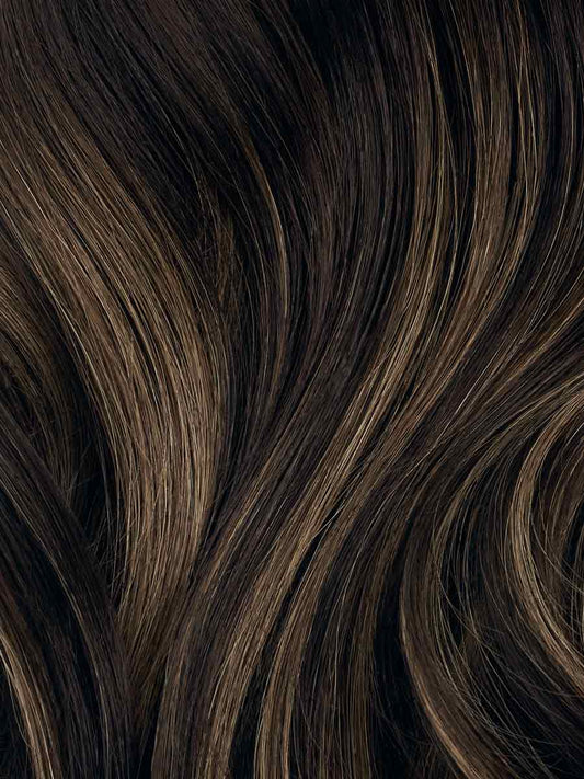 Seamless Mocha Bronde Balayage Clip-Ins (150g) - Curly