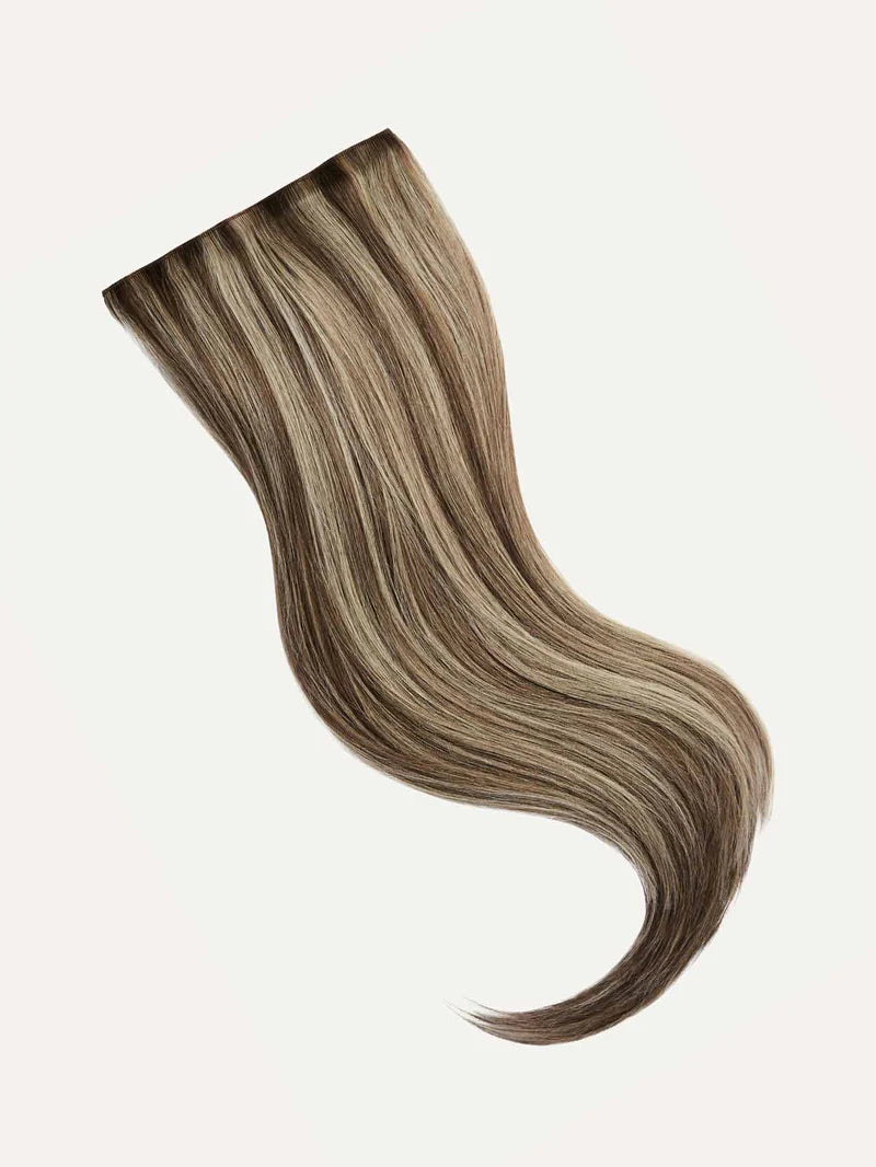 Seamless Ash Brown Highlights Clip-Ins (150g) - Curly
