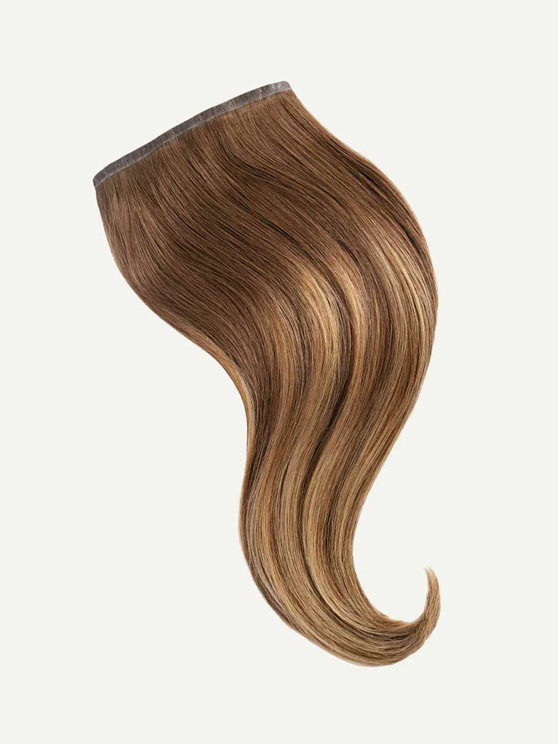Seamless Chestnut Brown Balayage Clip-Ins (150g) - Curly