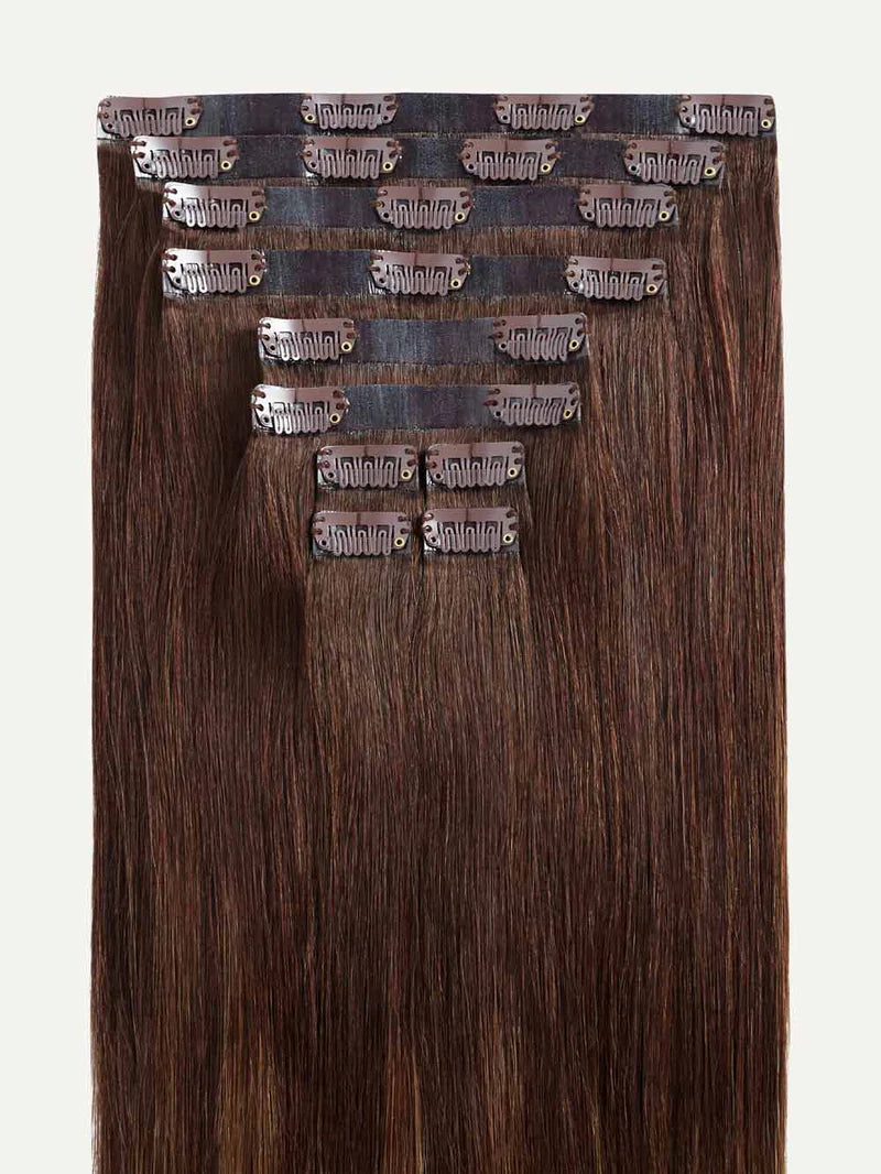 Seamless Chocolate Brown Balayage Clip-Ins (150g) - Wavy