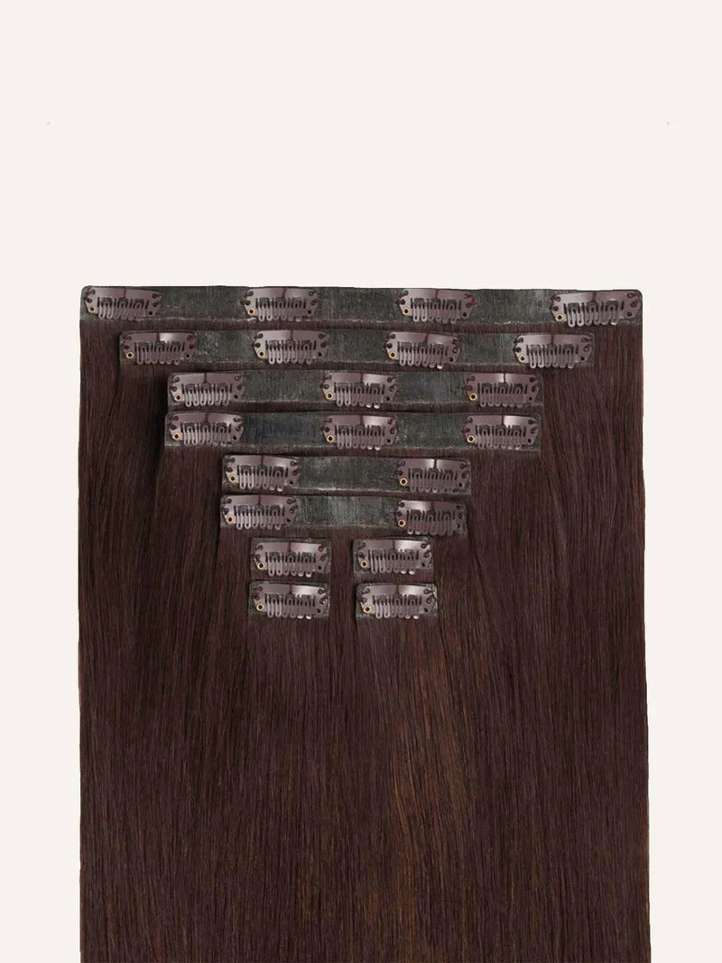Seamless Chocolate Brown Clip-Ins (150g) - Curly
