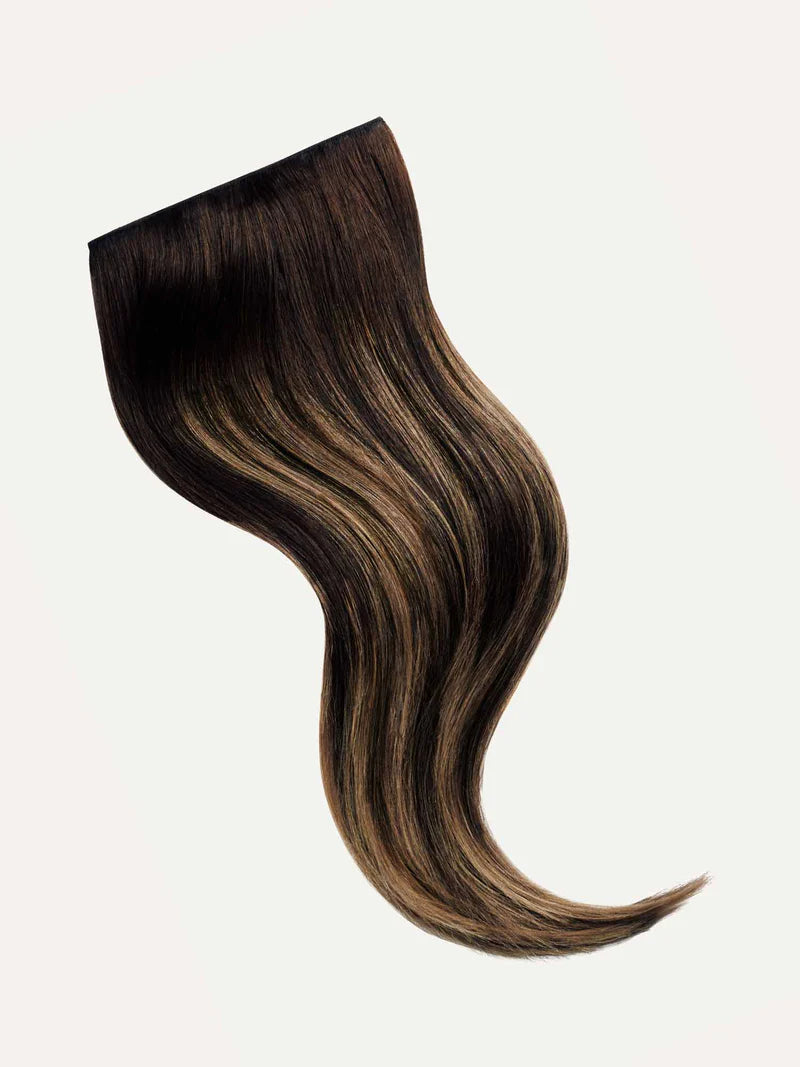 Seamless Dark Brown Balayage Clip-Ins (150g) - Straight