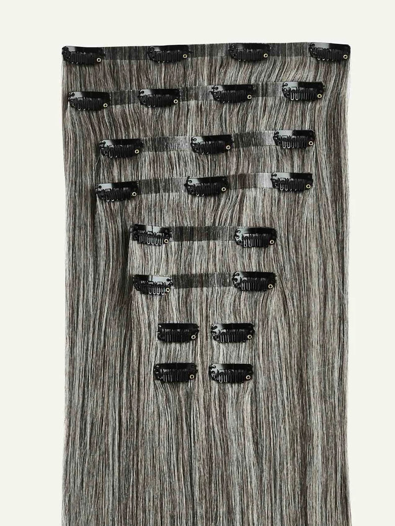 Seamless Light Gray Clip-Ins (150g) - Curly