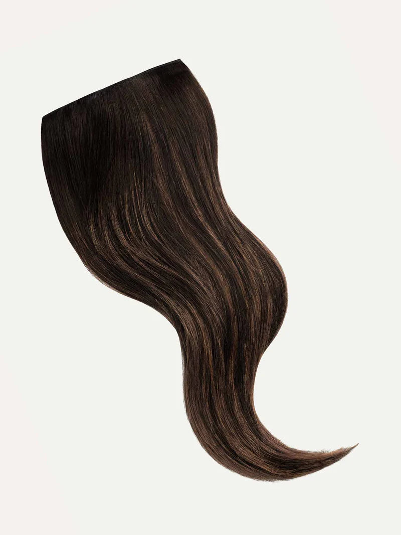 Seamless Mocha Brown Balayage Clip-Ins (150g) - Curly