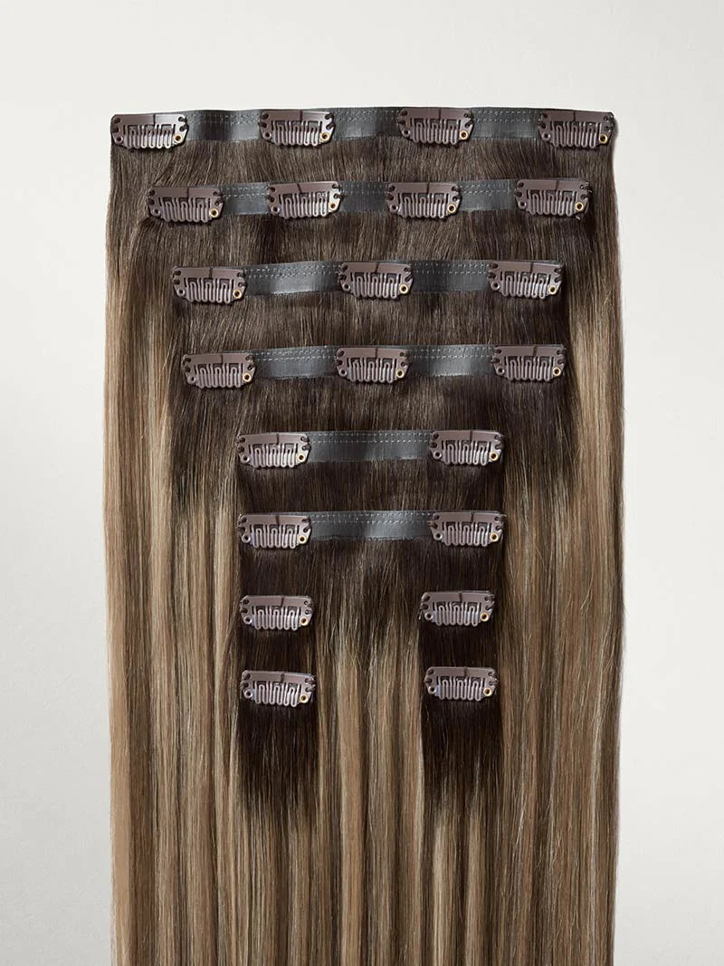 Seamless Dimensional Rooted Light Bronde Clip-Ins (150g) - Curly