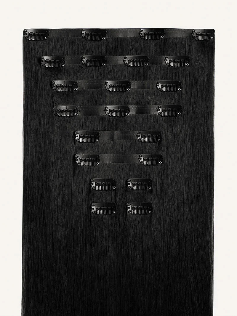 Seamless Off Black Clip-Ins (150g) - Curly