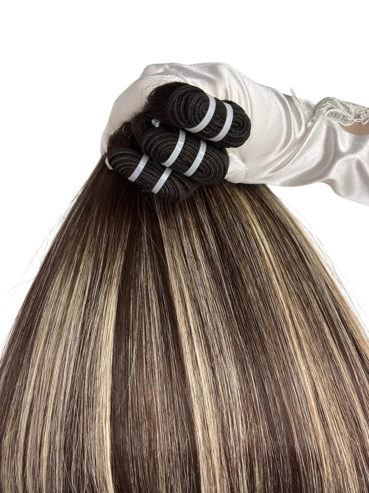 Ash Mocha Balayage Straight Virgin Hair Bundle Deal – 3 Bundles