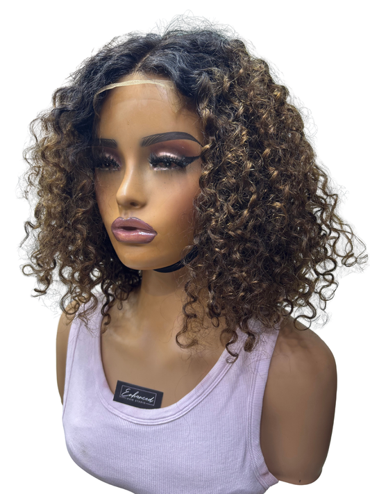Golden Curly Virgin Wig