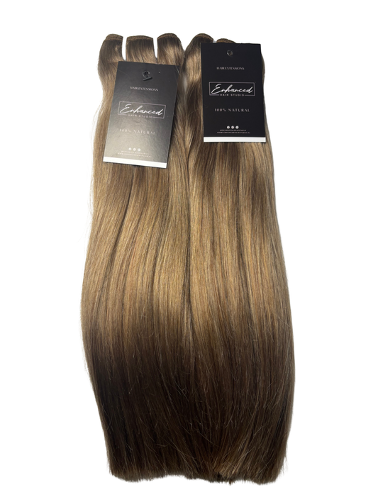 Golden Brown Straight Virgin Hair Bundle Deal – 3 Bundles