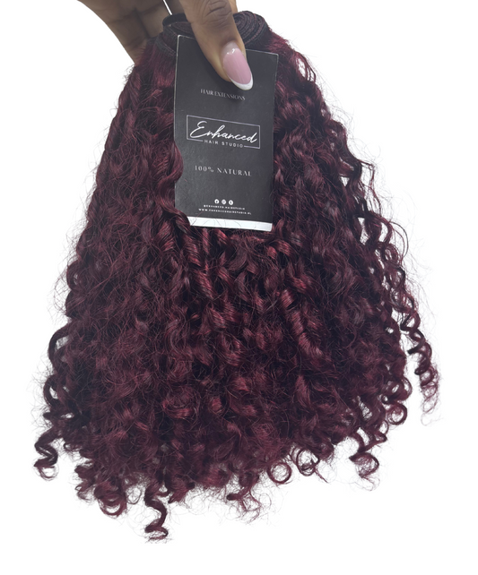 Burgundy Red Pixie Curls Virgin Hair Bundle Deal – 3 Bundles (Soft & Full Pixie Look)