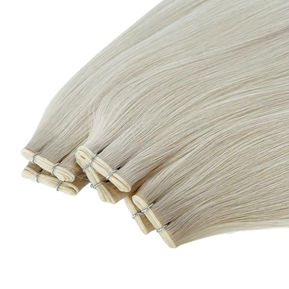 Ultra Thin Wefts - Color Platinum Blonde - Curly