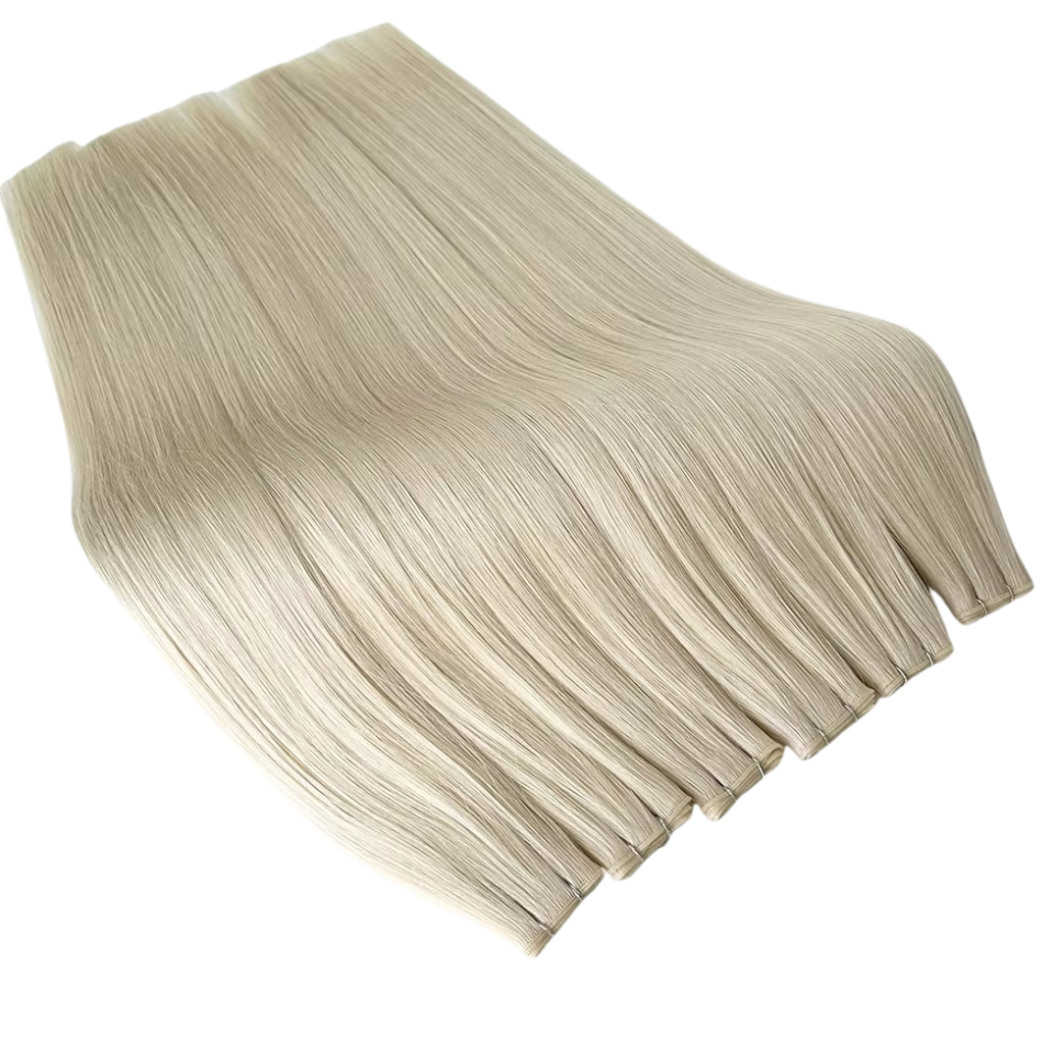 Ultra Thin Wefts - Color Platinum Blonde - Curly